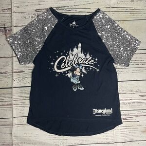 Disney Black and Silver Short Sleeve Tee